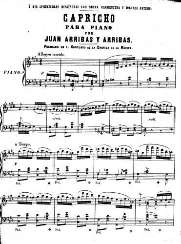 Arribas y Arribas - Capricho - Score