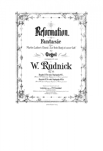 Rudnick - Reformation, Op. 33 - Organ Scores - Score