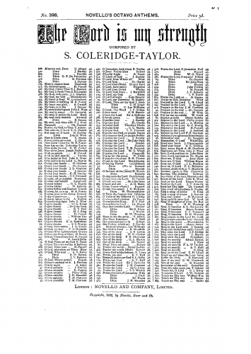 Coleridge-Taylor - The Lord is my strength - Vocal Score