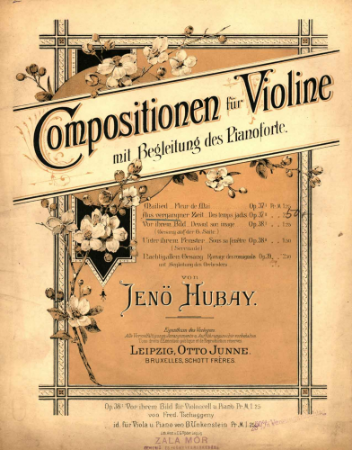Hubay - 2 Compositions - Scores and Parts