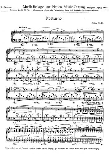 Field - 18 Nocturnes - Piano Score Selections - No. 5