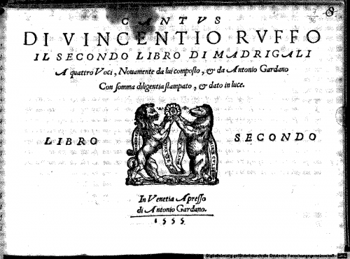 Ruffo - Madrigali a 4 voci, Libro 2