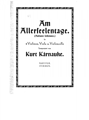 Kàrnauke - Am Allerseelentage