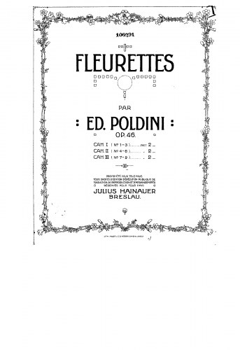 Poldini - Fleurettes - Piano Score - Score