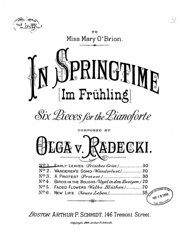Radecki - In Springtime - Piano Score