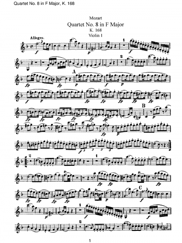 Mozart - String Quartet No. 8