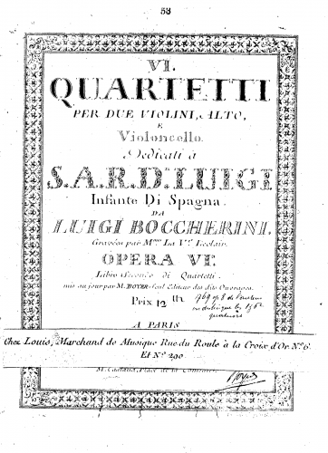 Boccherini - 6 String Quartets, G.165-170 (Op. 8)
