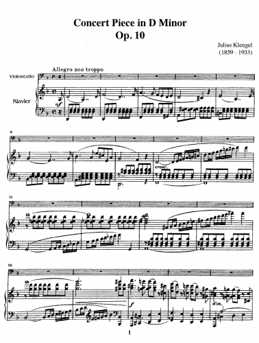 Klengel - Concert Piece in D Minor, Op. 10