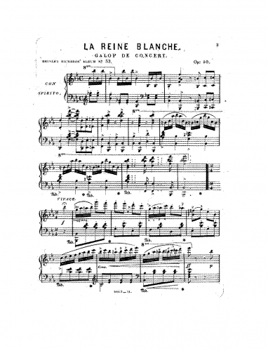 Richards - La reine blanche, Op. 40 - Score