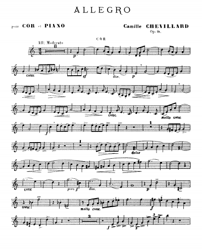 Chevillard - Allegro, Op. 18 - Score