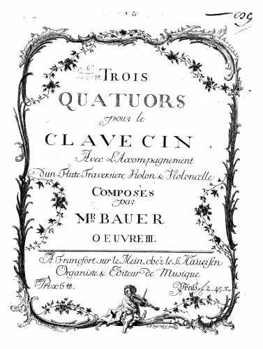 Bauer - 3 Harpsichord Quartets, Op. 3