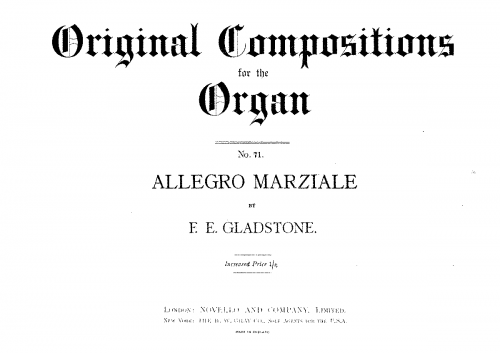 Gladstone - Allegro marziale - Score