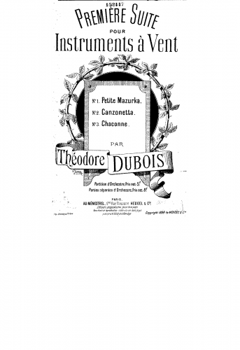 Dubois - Suite No. 1 for Wind Instruments - Score