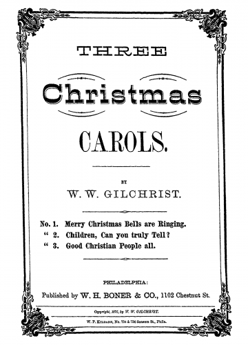 Gilchrist - Merry Christmas Bells are Ringing, Schleifer 340 - Score