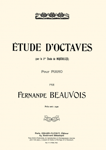 Beauvois - Etude D'Octaves - Score