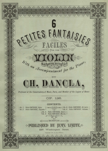 Dancla - 6 Petites fantaisies faciles - Scores and Parts