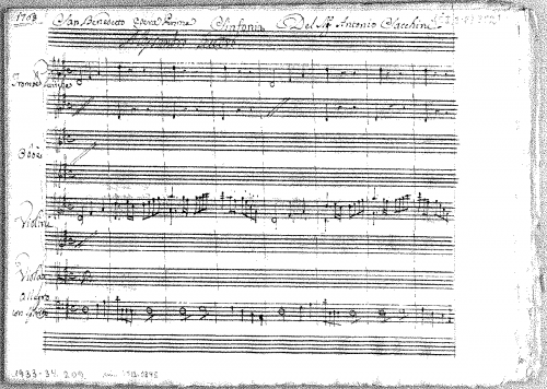 Sacchini - Alessandro Severo - Sinfonia - Score