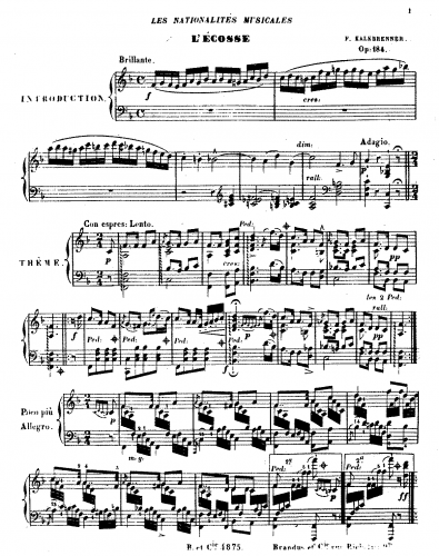 Kalkbrenner - L'Ecosse, Op. 184 - Score