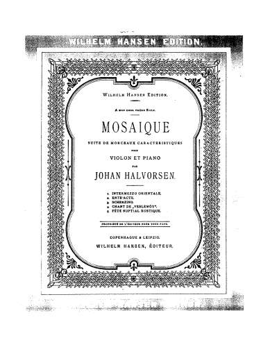 Halvorsen - Suite Mosaique - Score