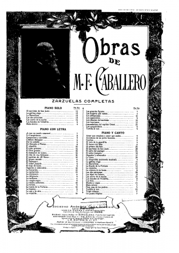 Fernández Caballero - Los sobrinos del capitán Grant - Vocal Score - Score