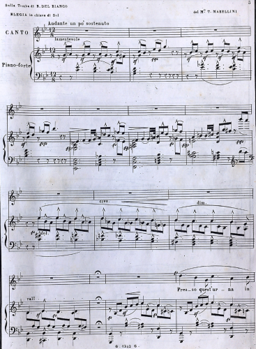 Mabellini - Sulla tomba di Baldassarre del Bianco - Score
