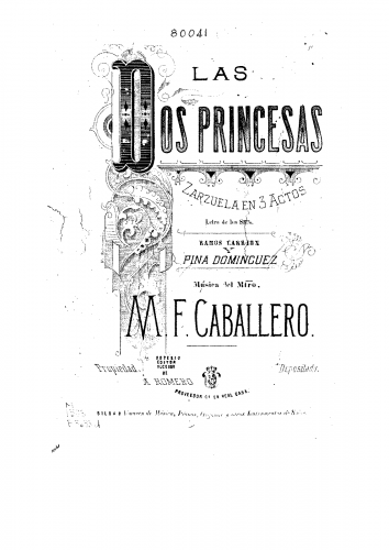 Fernández Caballero - Las dos princesas - Vocal Score - Score