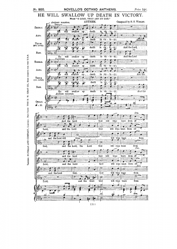 Wesley - O Lord, thou art my God - Score