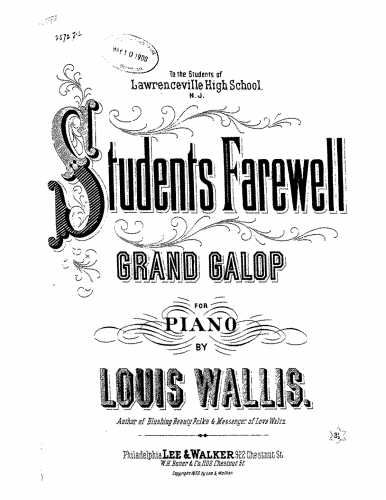 Wallis - Students' Farewell - Score