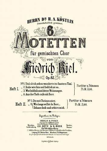 Kiel - 6 Motetten für gemischten Chor, Op. 82 - Score