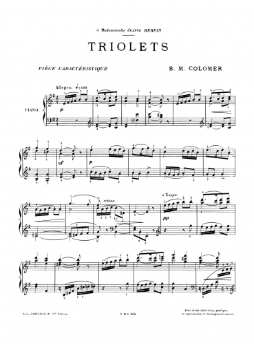 Colomer - Triolets - Score