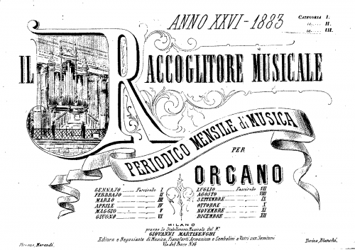 Pagani - Contributions to the Raccoglitore Musical, February 1883 - February 1883 issue: Complete Score