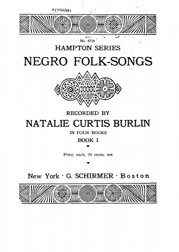 Burlin - Negro Folk-Songs - Books 1-4