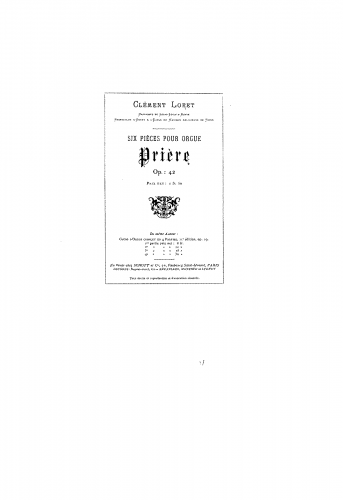 Loret - Prière - Score