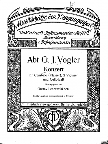Vogler - Keyboard Concerto in C major - Score