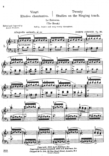 Concone - 20 Etudes Chantantes - Score