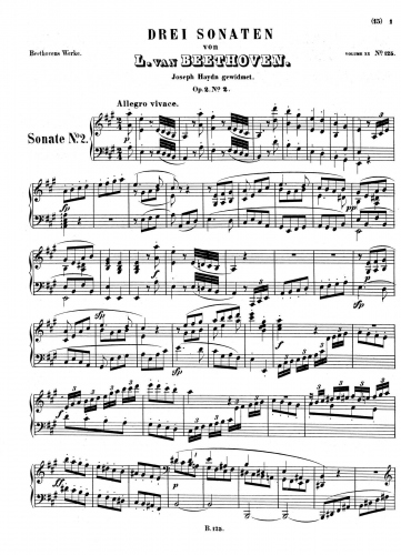Beethoven - Piano Sonata No. 2 - Piano Score - Score