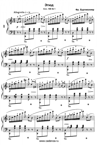 Burgmüller - 12 Etudes, Op. 105 - Score