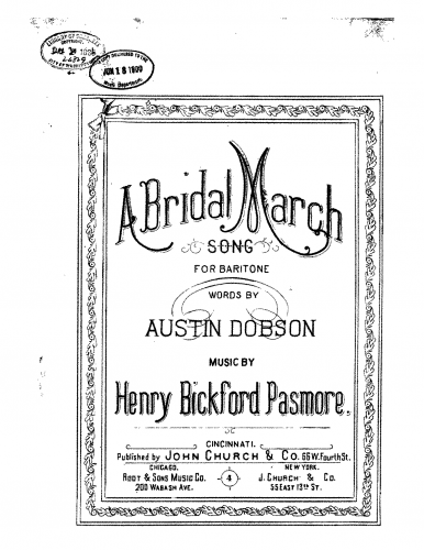 Pasmore - A Bridal March - Score