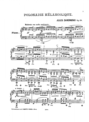 Zar?bski - Polonaise mélancolique, Op. 10 - Score