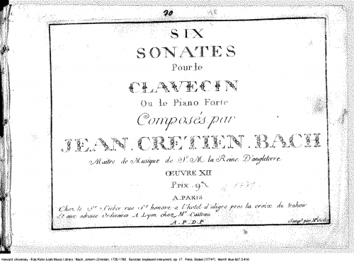 Bach - 6 Piano Sonatas Op. 17 - Scores - Score