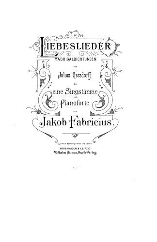 Fabricius - Liebeslieder - Score