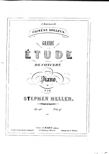 Heller - Grande Etude, Op. 96 - Score