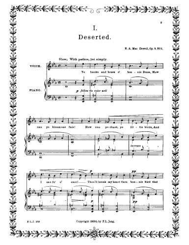MacDowell - 2 Old Songs - Score