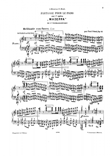 Pabst - Reminiscences  de l'opera 'Mazeppa', Op. 83 - Score