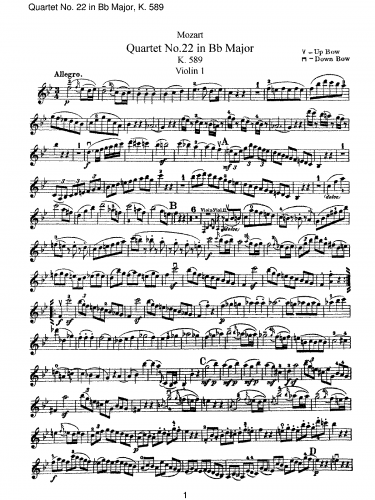 Mozart - String Quartet No. 22