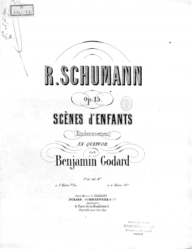 Schumann - Kinderszenen - For String Quartet (Godard)