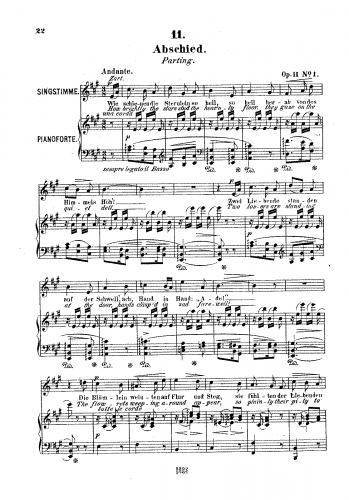 Franz - 6 Gesänge, Op. 11 - Score