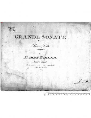 Bühler - Piano Sonata, Op. 12 - Score