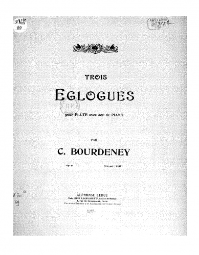 Bourdeney - 3 Eclogues - Scores and Parts