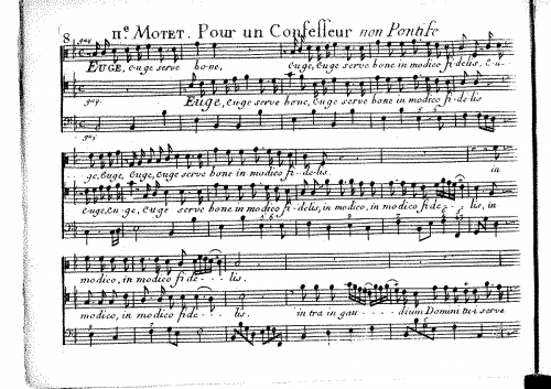 Charpentier - Pour un confesseur non pontife Â« Euge serve bone Â» H.375 - Score